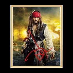 Rare-T Swords & Props Pirates Of The Caribbean - Jack Sparrow's Flintlock Prop Limited Signature Edition Custom Frame