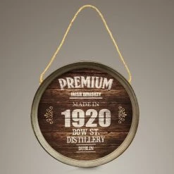 Decor L'Autre Sens Premium Irish Whiskey Wooden Framed Sign Barware & Signs