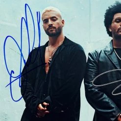 RARE-T Maluma And The Weeknd - Papi Juancho Hawai Remix Gold LP Limited Signature Edition Studio Licensed Custom Frame Limited Edition Frames