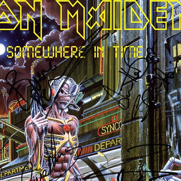 RARE-T Limited Edition Frames Iron Maiden - Somewhere In Time Platinum LP Limited Signature Edition Studio Licensed Custom Frame 4 RARE-T Limited Edition Frames Iron Maiden - Somewhere In Time Platinum LP Limited Signature Edition Studio Licensed Custom Frame