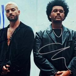 RARE-T Maluma And The Weeknd - Papi Juancho Hawai Remix Gold LP Limited Signature Edition Studio Licensed Custom Frame Limited Edition Frames