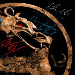 RARE-T Mortal Kombat - Original Motion Picture Soundtrack Gold LP Limited Signature Edition Studio Licensed Custom Frame Limited Edition Frames