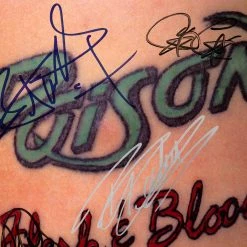 RARE-T Poison Flesh & Blood Gold LP Limited Signature Edition Studio Licensed Custom Frame 14 RARE-T Poison Flesh & Blood Gold LP Limited Signature Edition Studio Licensed Custom Frame