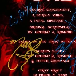 RARE-T Limited Edition Frames Resident Evil Script Limited Signature Edition Studio Licensed Custom Frame
