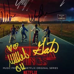 RARE-T Stranger Things - Music From The Netflix Original Series Gold LP Limited Signature Edition Studio Licensed Custom Frame
