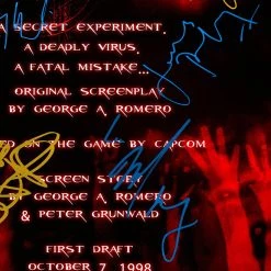 RARE-T Ready To Ship! - Resident Evil Script Limited Signature Edition Studio Licensed Custom Frame Ready To Ship! 48 Hour Shipping! 19 RARE-T Ready To Ship! - Resident Evil Script Limited Signature Edition Studio Licensed Custom Frame Ready To Ship! 48 Hour Shipping!