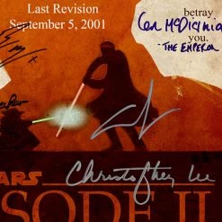 RARE-T Star Wars Episode 2 Attack Of The Clones Script Limited Signature Edition Studio Licensed Custom Frame Limited Edition Frames