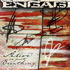 RARE-T Killswitch Engage - Alive Or Just Breathing Gold LP Limited Signature Edition Studio Licensed Custom Frame NEW