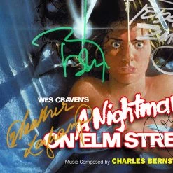 RARE-T A Nightmare On Elm Street - Soundtrack Gold LP Limited Signature Edition Studio Licensed Custom Frame