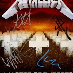 RARE-T Metallica Master Of Puppets Gold LP Limited Signature Edition Studio Licensed Custom Frame