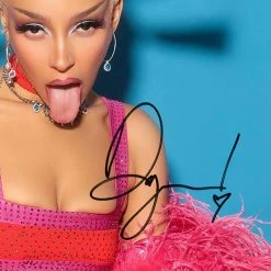 RARE-T Doja Cat Blue Photo Limited Signature Edition Studio Licensed Custom Frame Limited Edition Frames