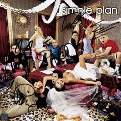 RARE-T Simple Plan - No Pads, No Helmets...Just Balls Gold LP Limited Signature Edition Studio Licensed Custom Frame