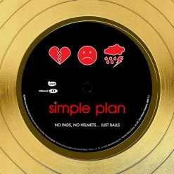 RARE-T Simple Plan - No Pads, No Helmets...Just Balls Gold LP Limited Signature Edition Studio Licensed Custom Frame
