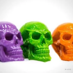 RARE-T Rainbow Of Skulls Set Of 5 Hand-Sculpted Decorative Statues