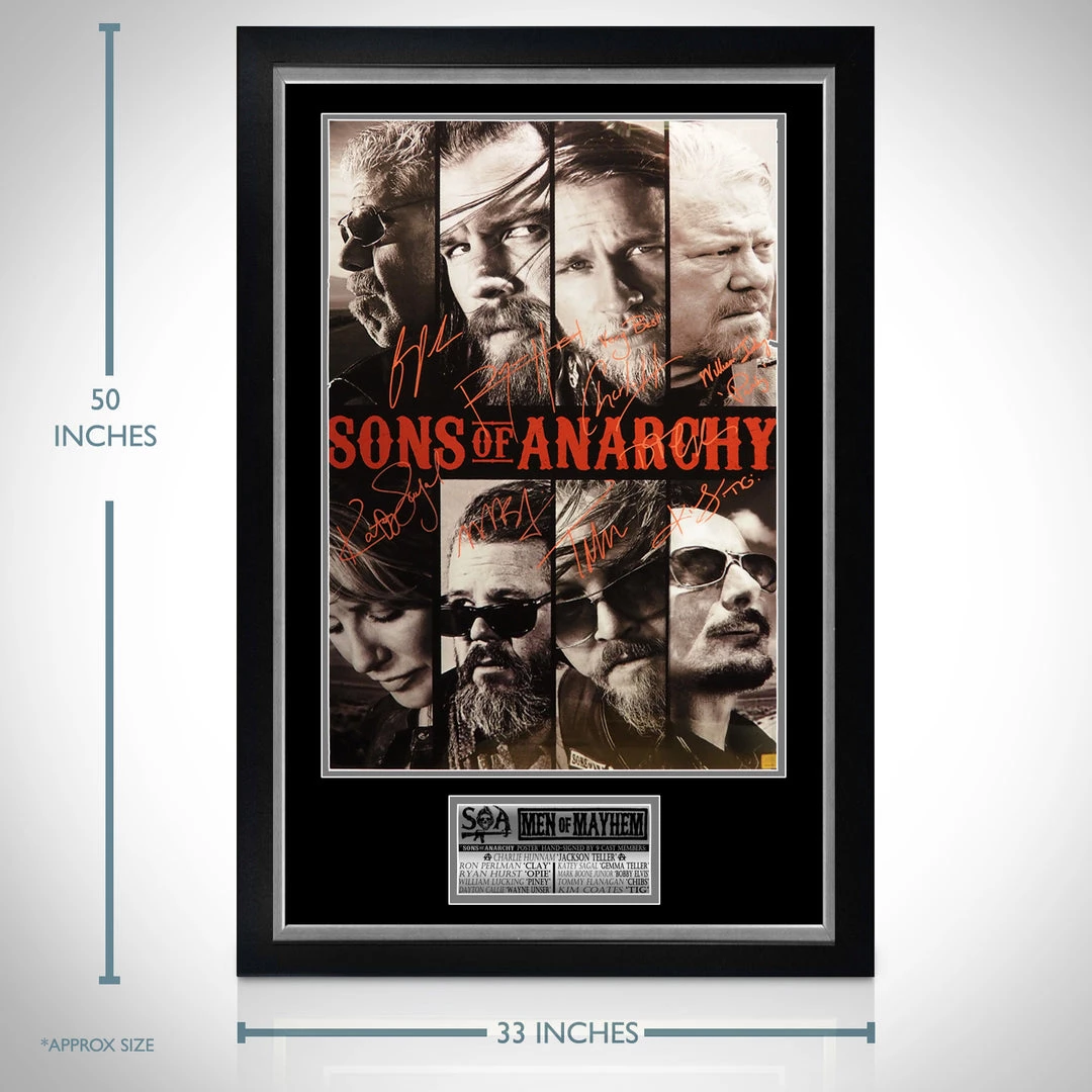 APW Sons Of Anarchy 'Faces' Hand Signed Poster Rare-T Exclusive Custom Frame Signed Memorabilia 4 APW Sons Of Anarchy 'Faces' Hand Signed Poster Rare-T Exclusive Custom Frame Signed Memorabilia