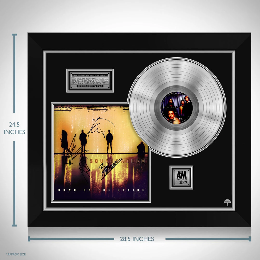 RARE-T Soundgarden Down On The Upside Platinum LP Limited Signature Edition Studio Licensed Custom Frame Limited Edition Frames