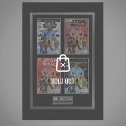 APW Star Wars #1 Set Of - 4 Variant Covers Comic Books Hand-Signed By Stan Lee, Harrison Ford, Mark Hamill, Carrie Fisher & Peter Mayhew Custom Frame