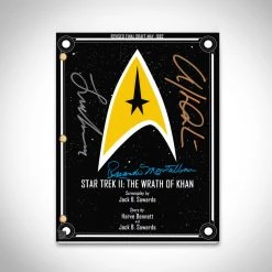 RARE-T Limited Edition Frames Star Trek The Wrath Of Kahn Script Limited Signature Edition Studio Licensed Custom Frame