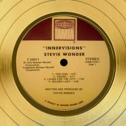 RARE-T Limited Edition Frames Stevie Wonder Innervisions Gold LP Limited Signature Edition Studio Licensed Custom Frame