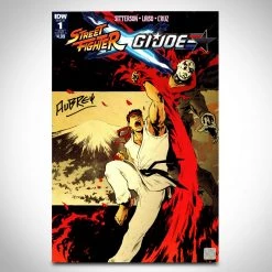 Rare-T Street Fighter X G.I.Joe (2016) #1 - Hand-Signed Comic Book By Writer Aubrey Sitterson Custom Frame
