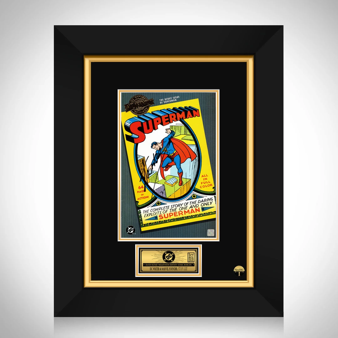 APW Superman 'Debut' Millennium Edition Hand-Signed Comic Book By Stan Lee Custom Frame 1 APW Superman 'Debut' Millennium Edition Hand-Signed Comic Book By Stan Lee Custom Frame