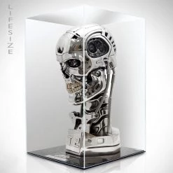 RARE-T Terminator- T-800 Endoskeleton Life-size Skull Head With Electronic Red Light Up Eyes Museum Display Collectible Statues