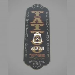 RARE-T Barware & Signs Traditional Wood Plank 'Gold Leaf Tattoo' Tattoo Parlor Sign