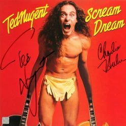 Rare-T Limited Edition Frames Ted Nugent Scream Dream Limited Signature Edition Studio Licensed Gold LP Custom Frame