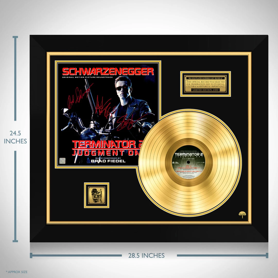 RARE-T Limited Edition Frames Terminator 2 Judgement Day Soundtrack Limited Signature Edition Gold LP Custom Frame 6 RARE-T Limited Edition Frames Terminator 2 Judgement Day Soundtrack Limited Signature Edition Gold LP Custom Frame