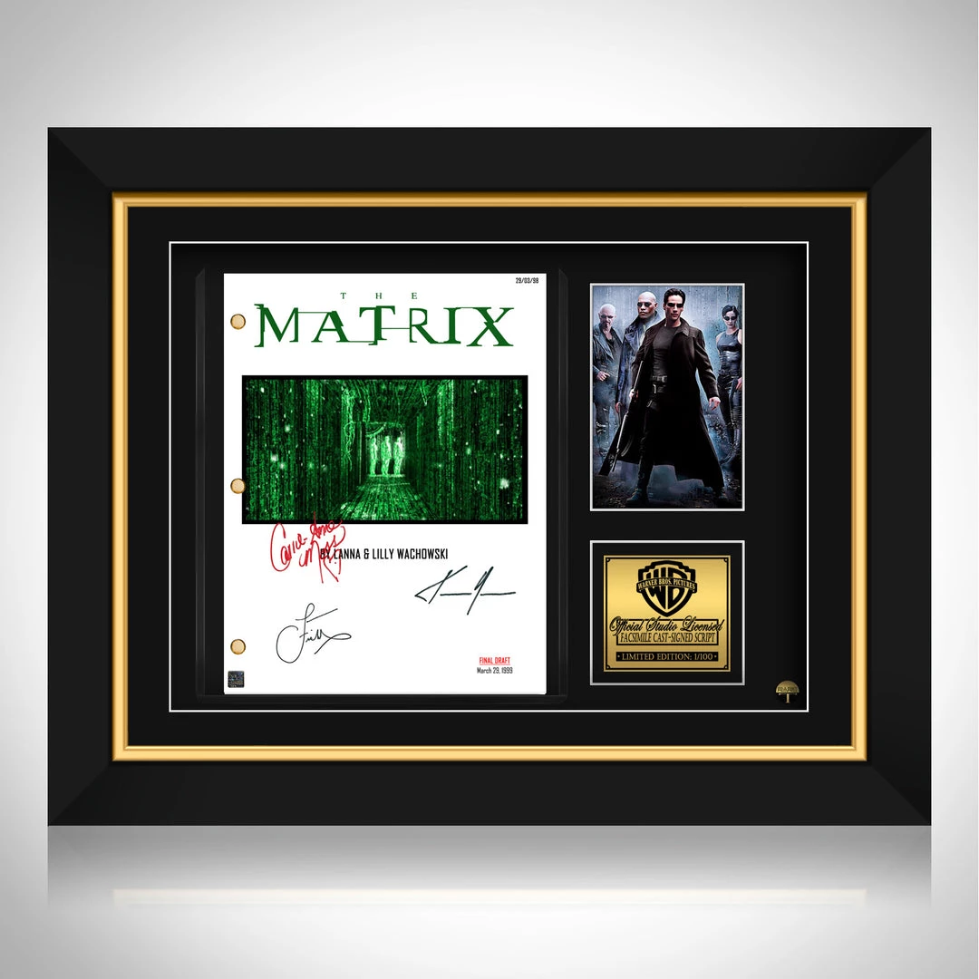 RARE-T Limited Edition Frames The Matrix Movie Script Limited Signature Edition Studio Licensed Custom Frame 1 RARE-T Limited Edition Frames The Matrix Movie Script Limited Signature Edition Studio Licensed Custom Frame
