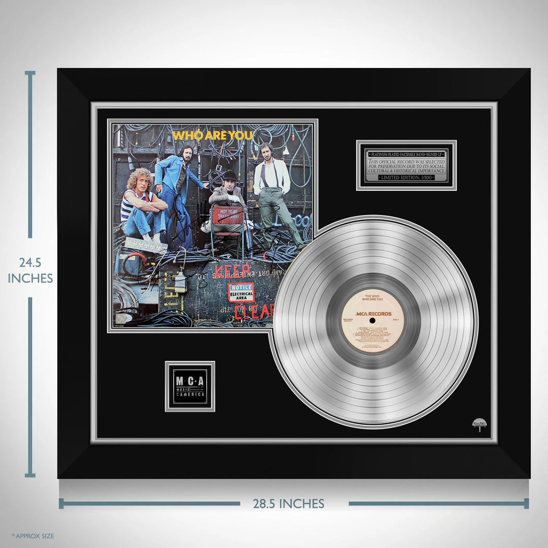 RARE-T The Who Who Are You Platinum LP Limited Signature Edition Studio Licensed Custom Frame