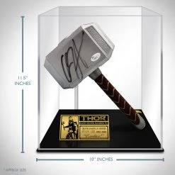 PPC Thor / Avengers - JSA Certified Hand-Signed Mjolnir Hammer By Chris Hemsworth With Custom Display Signed Memorabilia