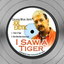 Rare-T Limited Edition Frames Tiger King Joe Exotic I Saw A Tiger Platinum LP Limited Signature Edition Studio Licensed Custom Frame