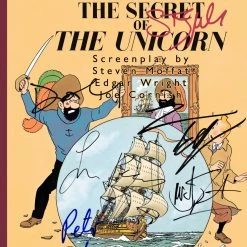 RARE-T Tintin Les Aventures De Tintin The Adventures Of Tintin: The Secret Of The Unicorn Script Limited Signature Edition Studio Licensed Custom Frame
