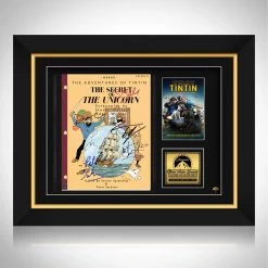 RARE-T Tintin Les Aventures De Tintin The Adventures Of Tintin: The Secret Of The Unicorn Script Limited Signature Edition Studio Licensed Custom Frame