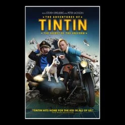 RARE-T Tintin Les Aventures De Tintin The Adventures Of Tintin: The Secret Of The Unicorn Script Limited Signature Edition Studio Licensed Custom Frame