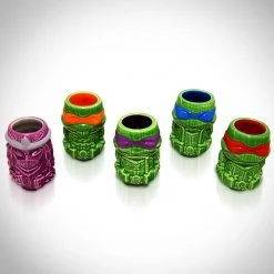 RARE-T Barware & Signs Teenage Mutant Ninja Turtles (Tmnt) Vintage Tiki Mugs