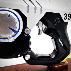 FIRE & STEEL Overwatch - Tracer’s (Lena Oxton) Pulse Pistol Prop With Stand Ready To Ship! 48 Hour Shipping!