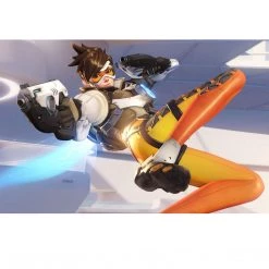 FIRE & STEEL Overwatch - Tracer’s (Lena Oxton) Pulse Pistol Prop With Stand Ready To Ship! 48 Hour Shipping!