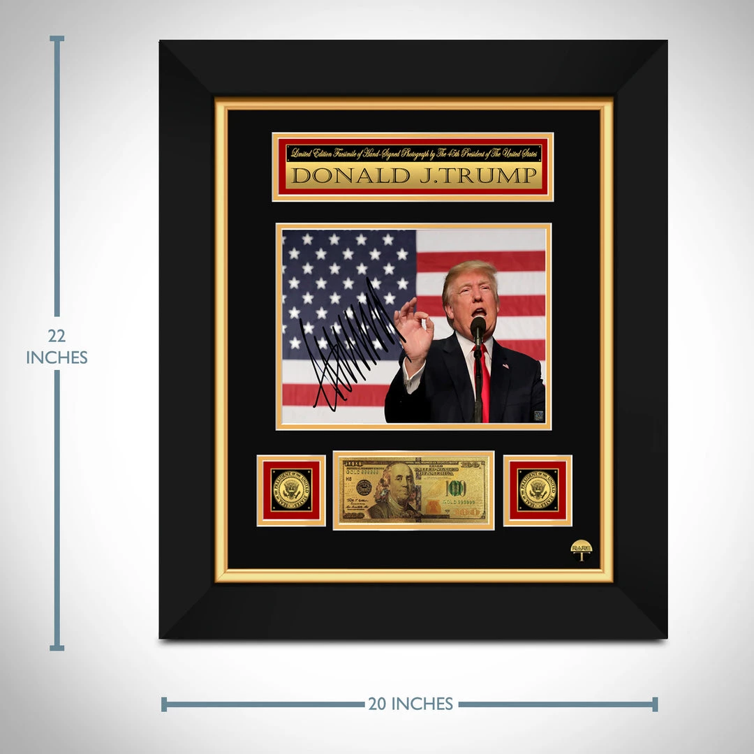 RARE-T Limited Edition Frames Donald Trump Gold US Dollars Photo Limited Signature Edition Studio Licensed Custom Frame 4 RARE-T Limited Edition Frames Donald Trump Gold US Dollars Photo Limited Signature Edition Studio Licensed Custom Frame