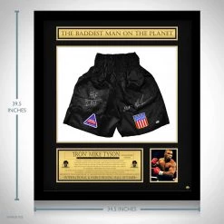 PPC Mike Tyson - PSA/DNA Certified Hand-Signed Boxing Trunks Custom Frame