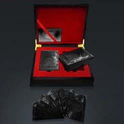 RARE-T Game Room Black On Black Obsidian Carbonite Playing Cards With 100 Usd Pattern 10 RARE-T Game Room Black On Black Obsidian Carbonite Playing Cards With 100 Usd Pattern