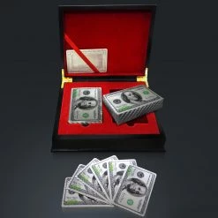 RARE-T Platinum Plated Playing Cards 100 Usd Pattern