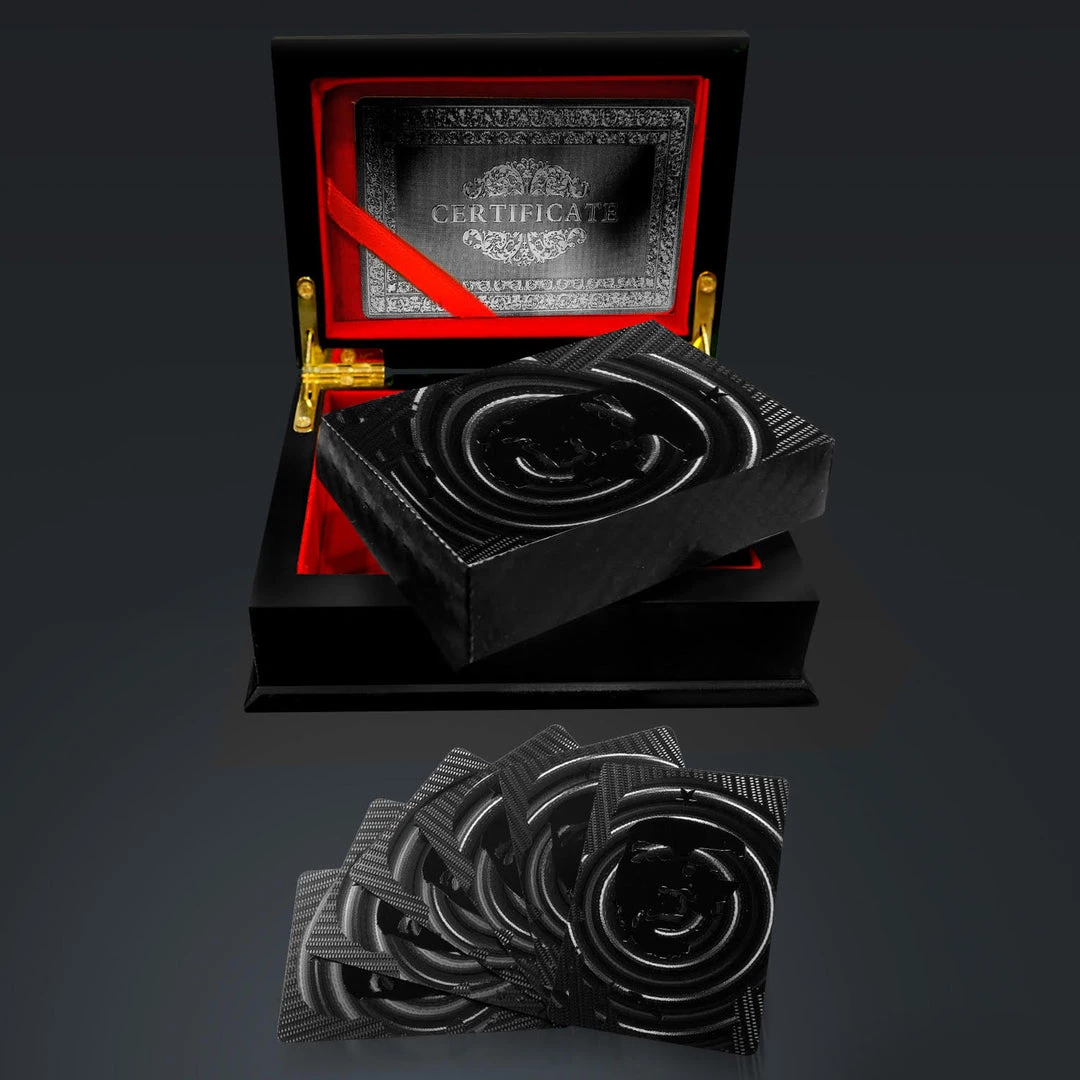 RARE-T Game Room Black On Black Obsidian Carbonite Playing Cards With Che Guevara Pattern 1 RARE-T Game Room Black On Black Obsidian Carbonite Playing Cards With Che Guevara Pattern