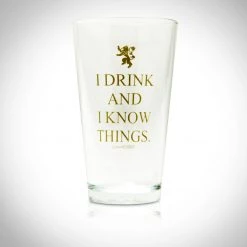 MIMI Game Of Thrones - Tyrion Lannister "I Drink And I Know Things" Glass Barware & Signs