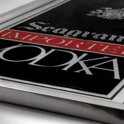 RARE-T Seagram's Vodka Vintage Reversed Painted Bar Mirror Advertisement