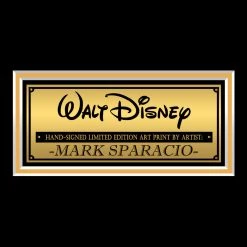 VAULT COLLECTIBLES Signed Memorabilia Walt Disney With Princesses & Mickey Mouse Hand-Signed Artwork Print By Artist Mark Sparacio Custom Frame