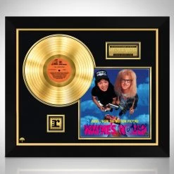 Rare-T Wayne's World Soundtrack Gold LP Limited Signature Edition Studio Licensed Custom Frame