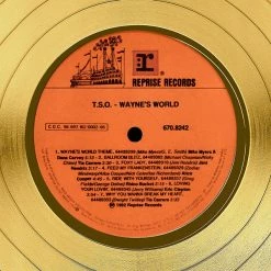 Rare-T Wayne's World Soundtrack Gold LP Limited Signature Edition Studio Licensed Custom Frame