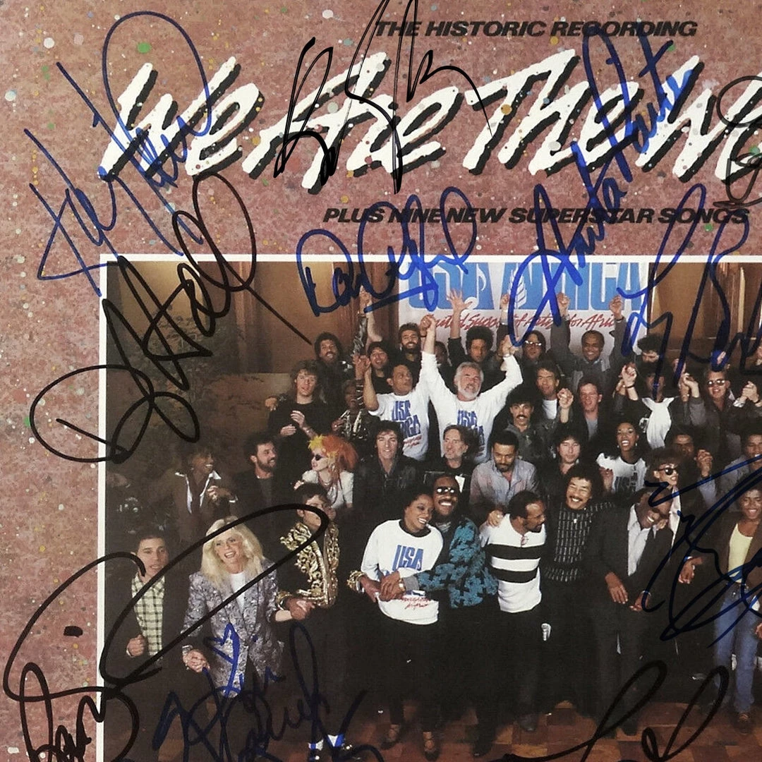 RARE-T Limited Edition Frames USA For Africa - We Are The World Platinum LP Limited Signature Edition Studio Licensed Custom Frame 4 RARE-T Limited Edition Frames USA For Africa - We Are The World Platinum LP Limited Signature Edition Studio Licensed Custom Frame